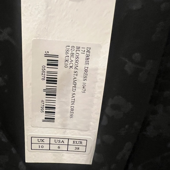 NWT SALONI Debbie Silk Mini Dress Long Sleeves Black Size 6 - Picture 8 of 10